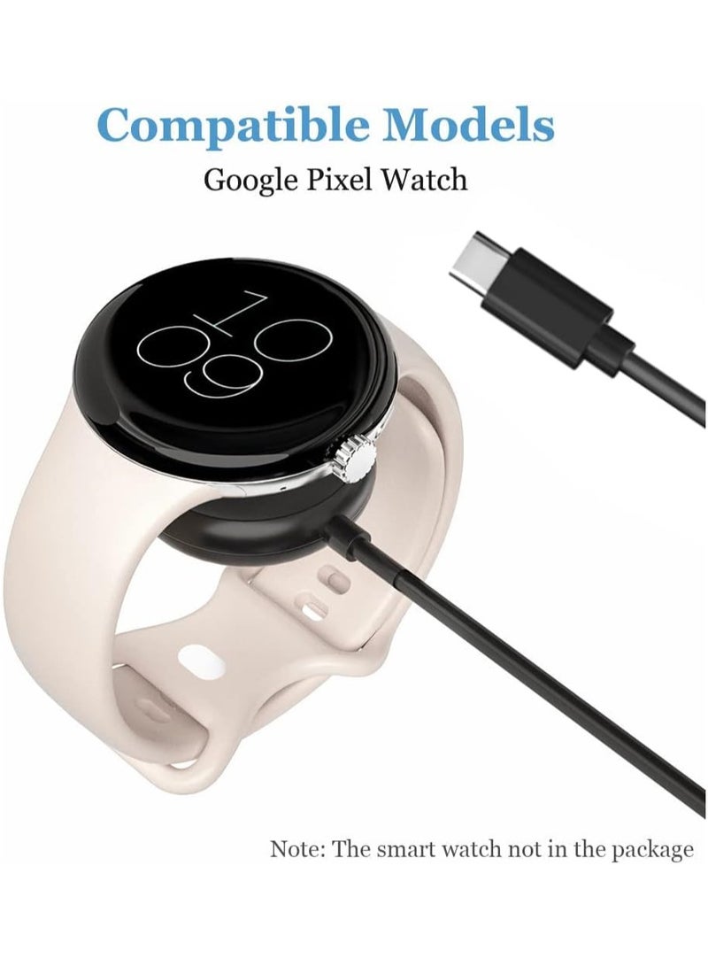كابل شحن USB سريع الشحن من النوع C متوافق مع ساعة Google Pixel Watch، كابل شحن مغناطيسي بديل بطول 3.3 قدم فقط لساعة Google Pixel Watch (ليس لساعة Pixel Watch 2) (أسود) - Image 3
