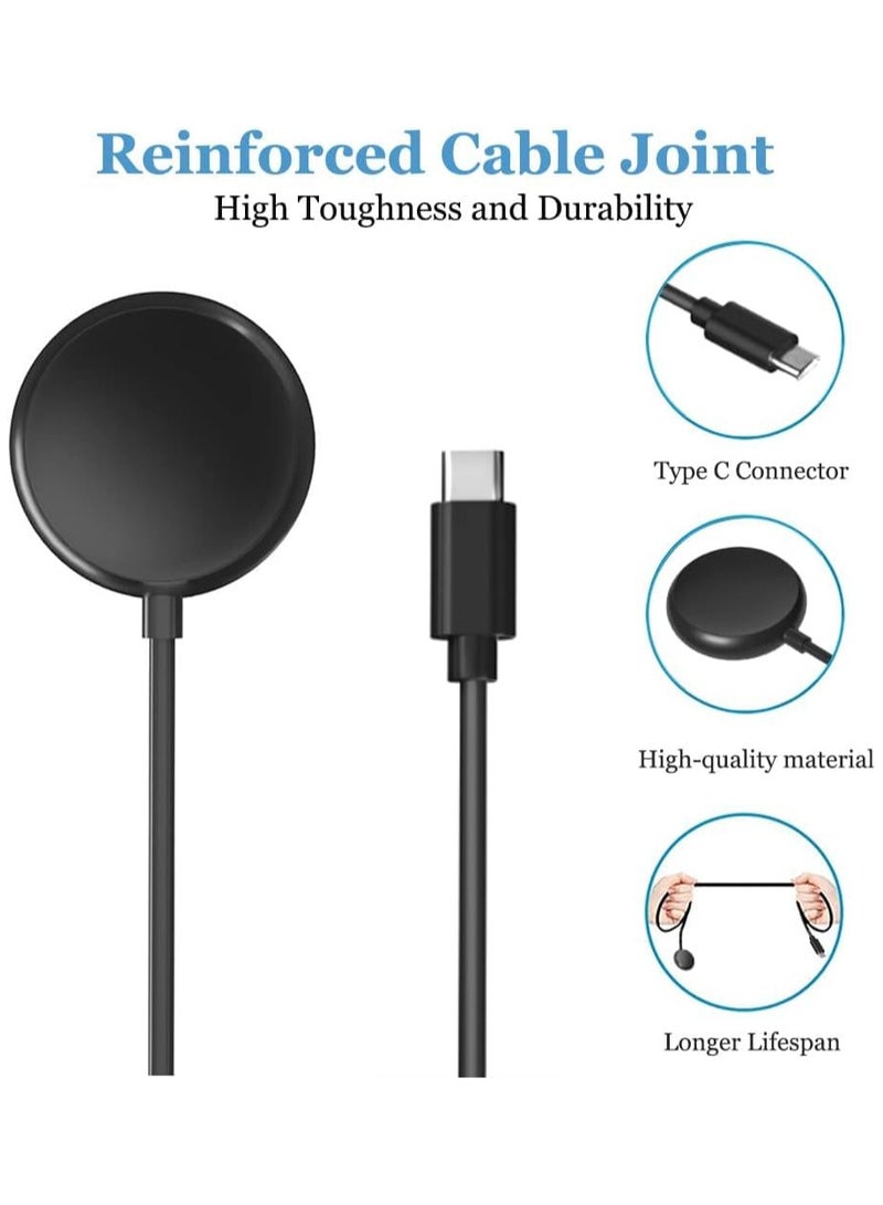 كابل شحن USB سريع الشحن من النوع C متوافق مع ساعة Google Pixel Watch، كابل شحن مغناطيسي بديل بطول 3.3 قدم فقط لساعة Google Pixel Watch (ليس لساعة Pixel Watch 2) (أسود) - Image 4