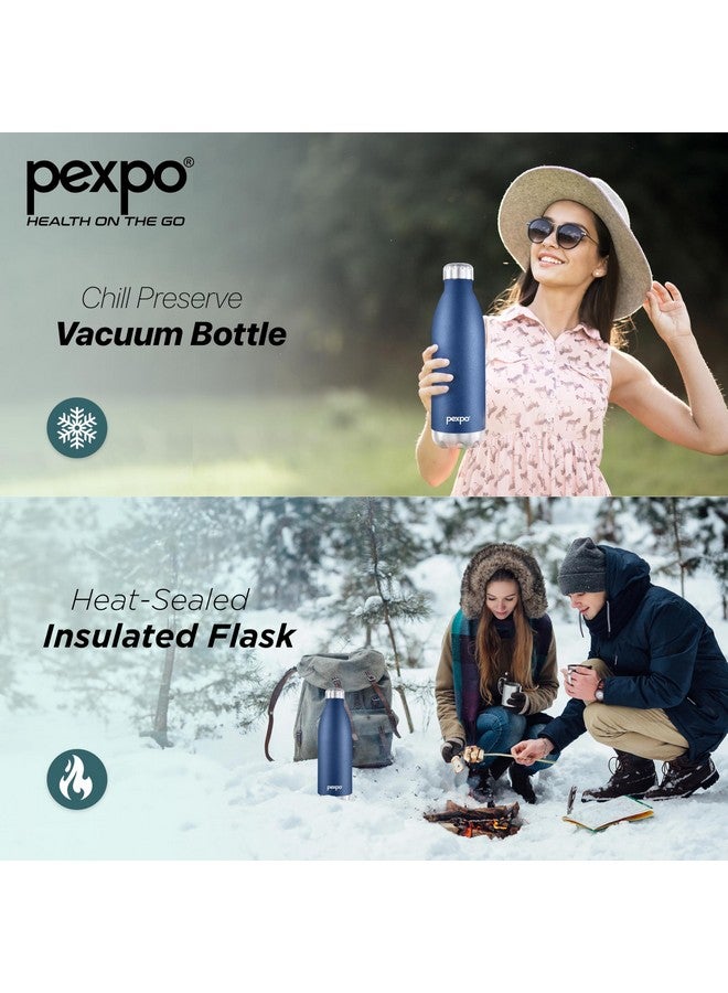 PEXPO Electro 1800 Pro ISI Certified Stainless Steel Water Bottle 1750ml Hot & Cold Thermos Water Bottle | Vaccum Insulated Water Bottle with Jute Bag | Travel | Adults | RCB Edition - Denim Blue - Image 4