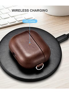 Generic AirPods 4th Generation Case Leather Case, Compatible with AirPods 4 Gen (2024) (USB-C), Compatible with MagSafe, Drop Protection Cover with Lanyard, Orbit Hybrid Case, Brown  - Image 4