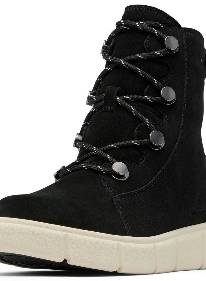 SOREL Women's Explorer lll Joan Waterproof Boot, Black/White, 38 EU - Image 1