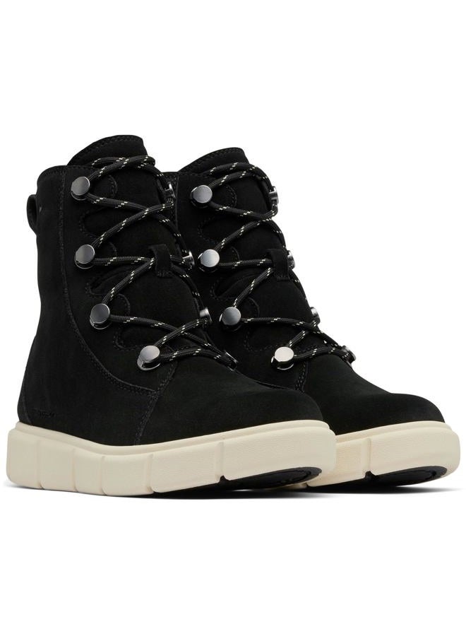 SOREL Women's Explorer lll Joan Waterproof Boot, Black/White, 38 EU - Image 3