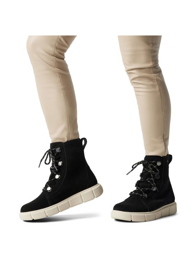 SOREL Women's Explorer lll Joan Waterproof Boot, Black/White, 38 EU - Image 2