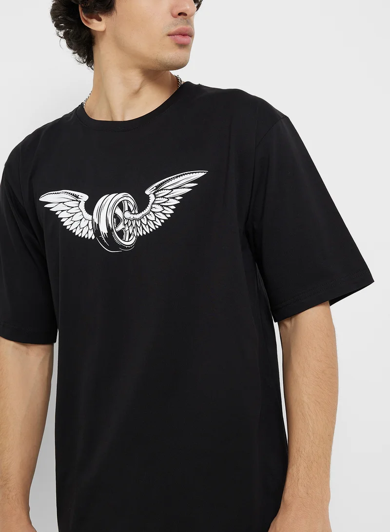 Seventy Five Printed Crew Neck T-Shirt