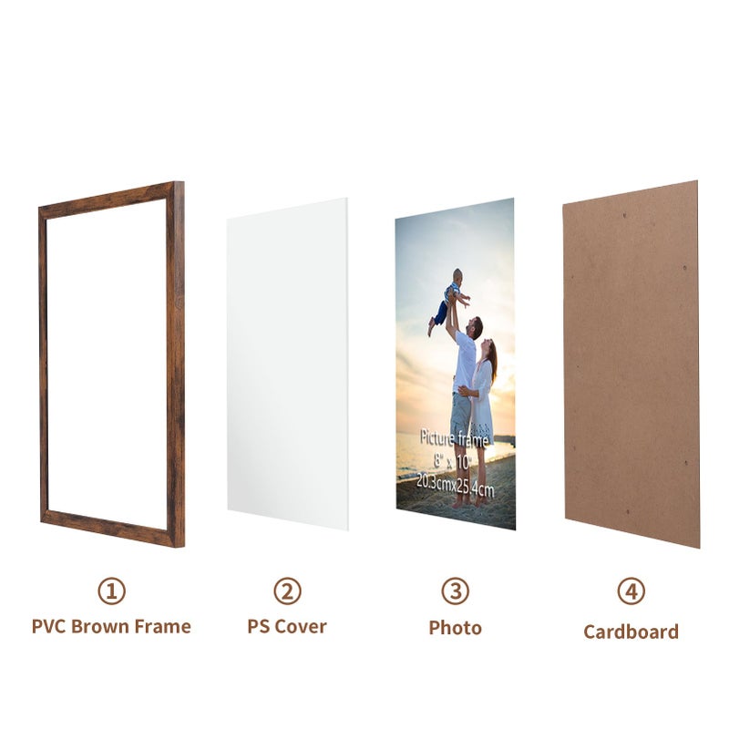 Hoikwo 18 Packs 8x10 Rustic Brown Multi Picture Frames Set for Family Photos  Artwork  Light Weight Bulk 8 by 10 Frames Pack for Wall Hanging and Table  Stylish Picture Frames - Image 3