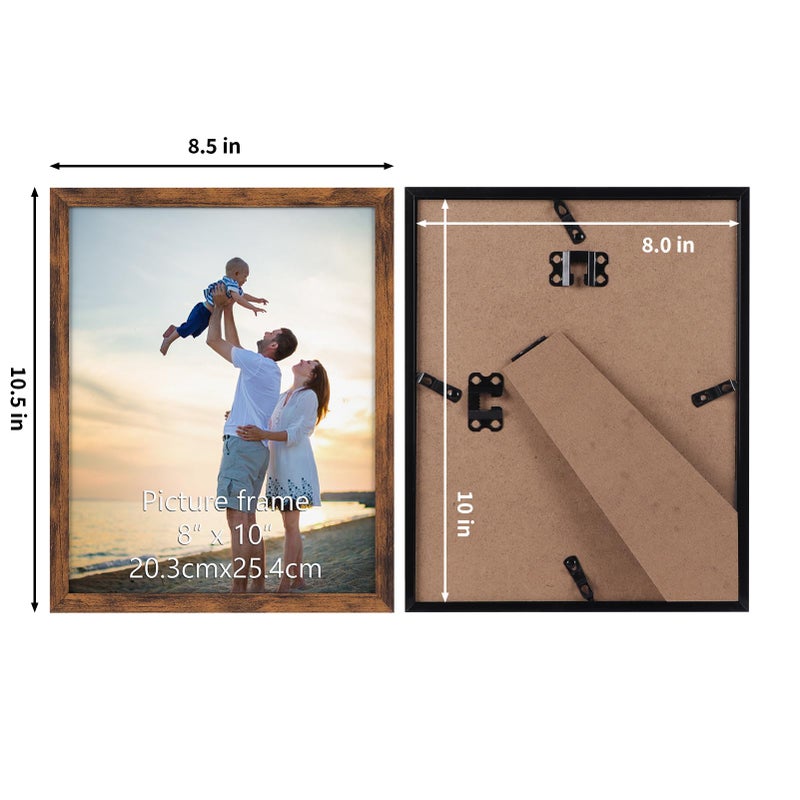 Hoikwo 18 Packs 8x10 Rustic Brown Multi Picture Frames Set for Family Photos  Artwork  Light Weight Bulk 8 by 10 Frames Pack for Wall Hanging and Table  Stylish Picture Frames - Image 2