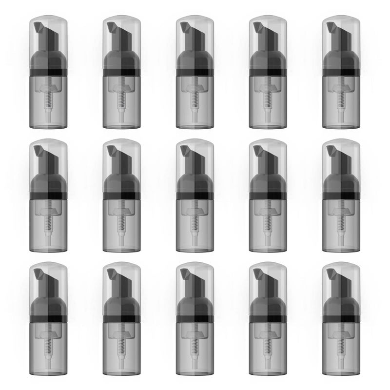 LONGWAY 15PCS Foam Bottle Pump1OZ Mini Foam Bottle Dispenser BlackGray