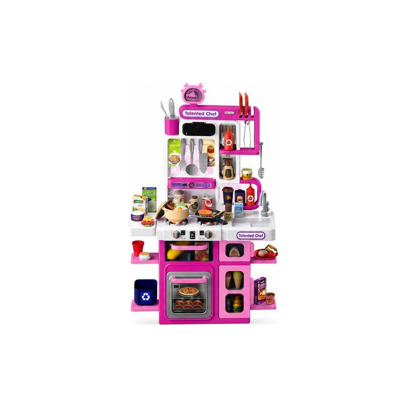 Talented chef Role-Play Fun | Modern Kitchen Pretend Play Set for Girls, Pink Toy Kitchen with Lights and Sounds - Image 1