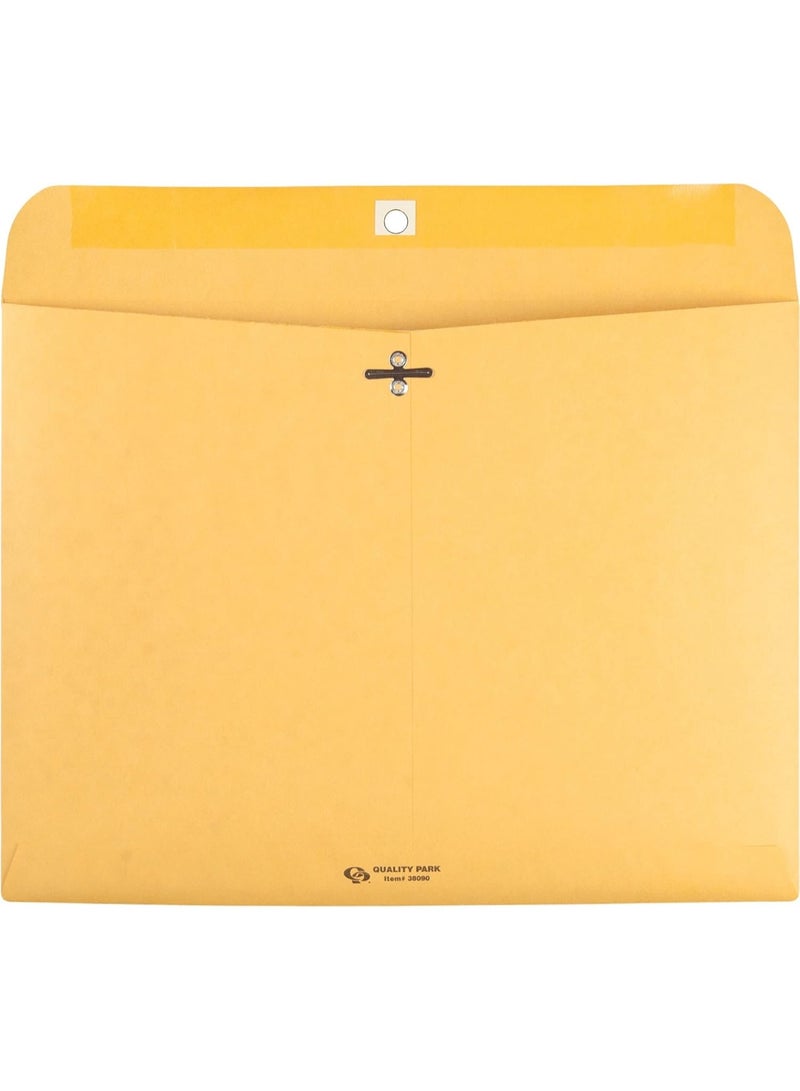 Quality Park Quality Park 9 x 12 Clasp Envelopes, Deeply Gummed Flaps for Permanent Secure Seal, Great for Filing, Storing or Organizing Documents, 28 lb. Brown Kraft, Open Side, 100/Box (QUA38090) - Image 2
