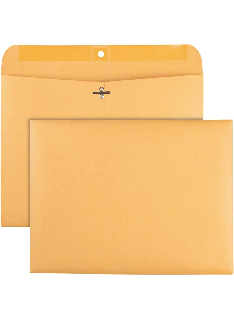 Quality Park Quality Park 9 x 12 Clasp Envelopes, Deeply Gummed Flaps for Permanent Secure Seal, Great for Filing, Storing or Organizing Documents, 28 lb. Brown Kraft, Open Side, 100/Box (QUA38090) - Image 3