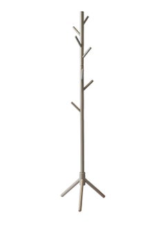 Daamudi Daamudi Freestanding Living Room Coat Rack With 3 Wood Prong Legs Sections Hooks for Coats And Hats Purse And Jacket Hanger Easy to Assemble Scarf Rack For Home or Office GREY  - Image 1