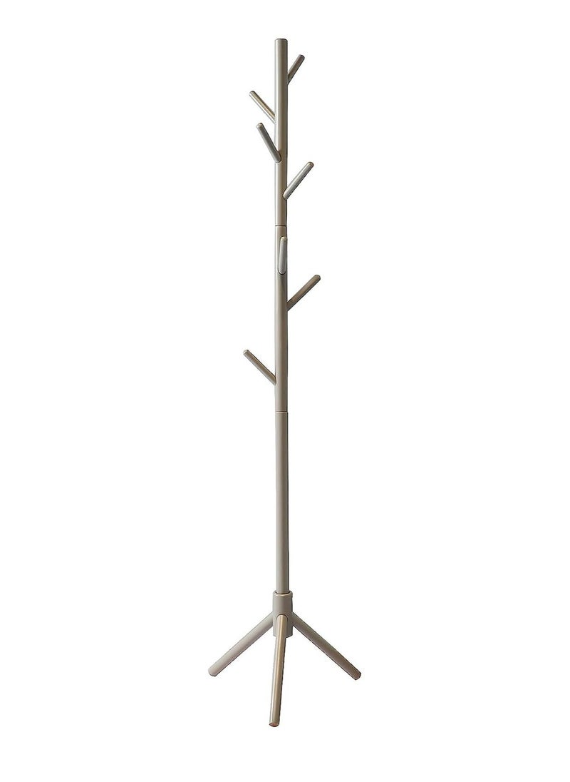 Daamudi Daamudi Freestanding Living Room Coat Rack With 3 Wood Prong Legs Sections Hooks for Coats And Hats Purse And Jacket Hanger Easy to Assemble Scarf Rack For Home or Office GREY  - Image 1