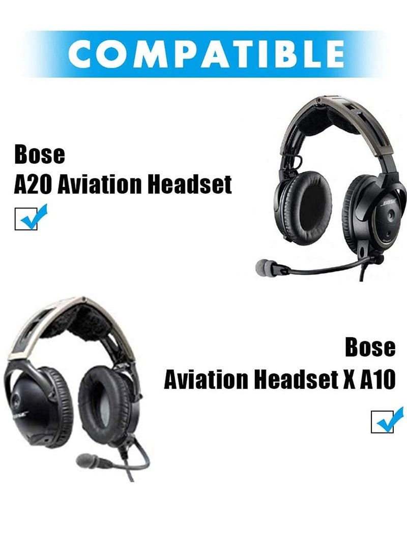 Headset Replacement Ear Pads Ear Cushions Kit Compatible for Bose, Aviation Headset X A10 A20 Headphone Ear Cups Ear Cover Earpads Repair Parts Memory Foam Earpads (Black) A20 - Image 5