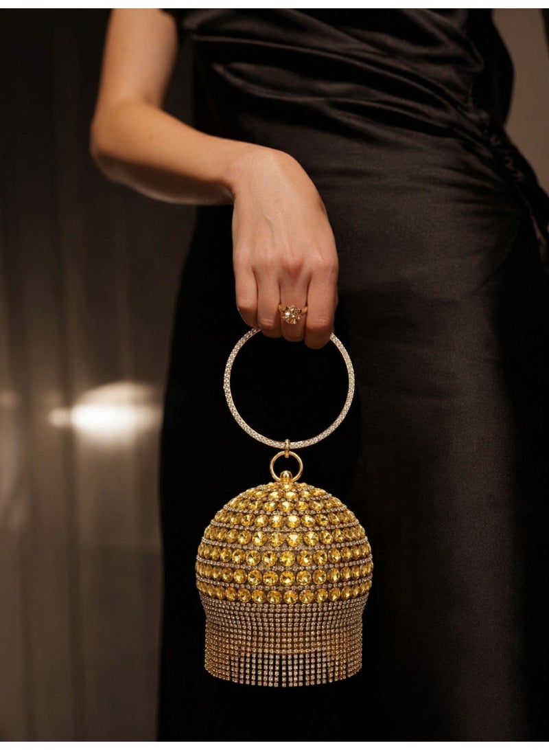 LIFESTYLISH Crossbody evening bag Round shape ZS-2 - Gold - Image 4
