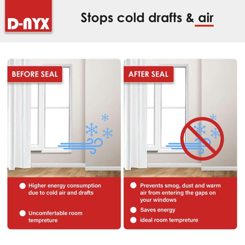 D-NYX Window Sealing Tape 1 Pack Transparent Sealing Heavy-Duty Residue-Free RV Insulation for Doors and Windows, Clear Weather Stripping Draft Isolation Tape (2 Pack 2 inch) - Image 4