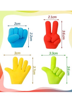 KASTWAVE Pencil Erasers, Rubber Pencil Top Erasers Funny Pencil Eraser Toppers Rock Paper Scissors Erasers Pencil Top Erasers Cap Studying Supplies for Kids Students Teachers  - Image 3