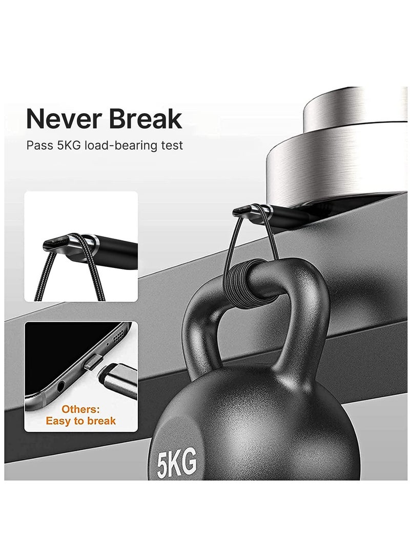 SYOSI Multi Charging Cable, Multi Charger Cable Nylon Braided 3 in 1 Charging Cable Multi USB Cable Fast Charging Cord with Type-C, Micro USB and Lighting Port, Compatible with Most Phones & iPads 2 Packs - Image 4