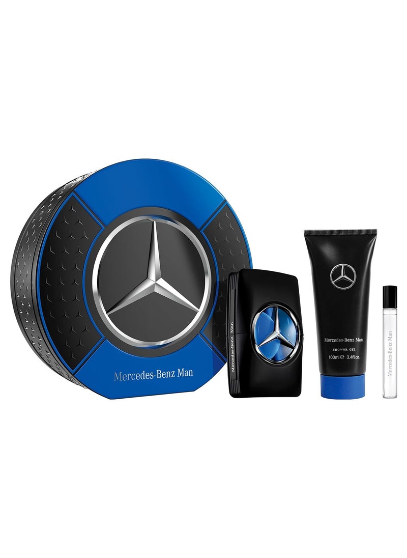 Mercedes-Benz MercedesBenz Man Gift Set  Includes EDT Sprays and Shower Gel  Aromatic Woody Fruity Fragrance Body Wash  Cologne for Men for Everyday Wear  3 pc 