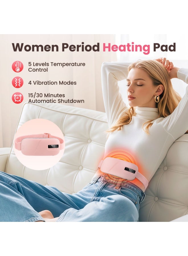 Cordless Heating Pads, 2 in 1 Fast Heating Pad, Electric Waist Belt Device with 5 Heat Levels u0026 4 Massage Modes, Menstrual Heating Pad for Back u0026 Belly Relief, Gifts for Women Girl - Image 5