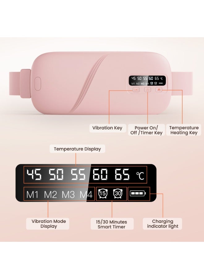 Cordless Heating Pads, 2 in 1 Fast Heating Pad, Electric Waist Belt Device with 5 Heat Levels u0026 4 Massage Modes, Menstrual Heating Pad for Back u0026 Belly Relief, Gifts for Women Girl - Image 3