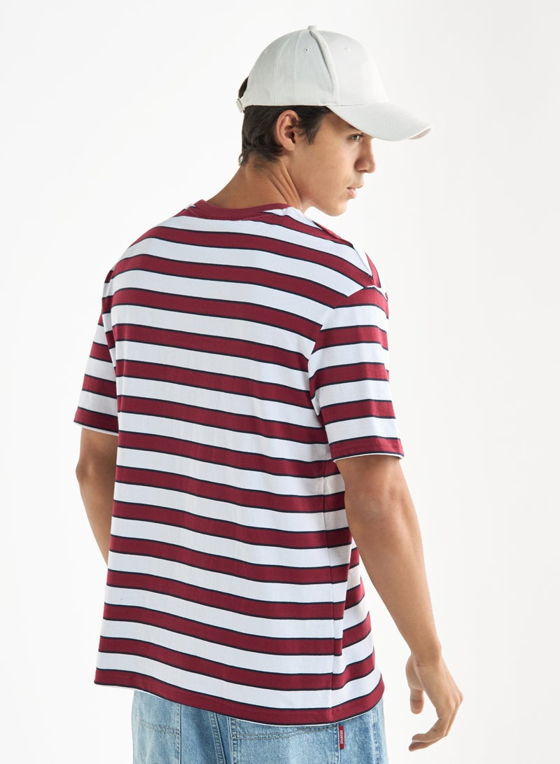 ستارتر تيشيرت مخطط بياقة ضيقة وأكمام قصيرة من ستارتر - Image 3