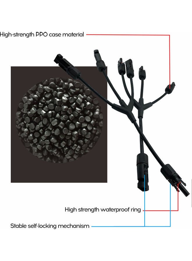 NIBEMINENT 2-Piece 3-In-1 Solar Photovoltaic Connector Set Black - Image 2