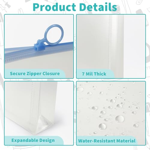 Binditek 12 Pack Clear Plastic Zip Envelopes, Heavy Duty, 9 x 12 Inch Expanding File Pouches, Multicolor Document Holders for Office and School Use - Image 4