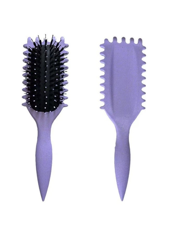 بيوينتي فرشاتان للشعر بتصميم وسادة هوائية/فرشاة شعر أرجوانية مع تجاعيد كبيرة