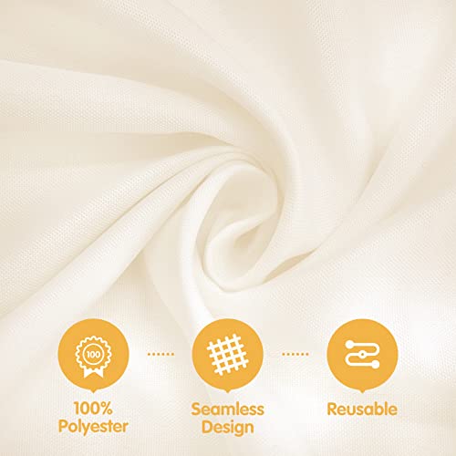BRILLMAX 6 Pack Ivory Round Tablecloths 120 Inch - Circle Bulk Linen Polyester Fabric Washable Table Cloth Cover for Wedding Reception Banquet Birthday Party Buffet Restaurant - Image 2