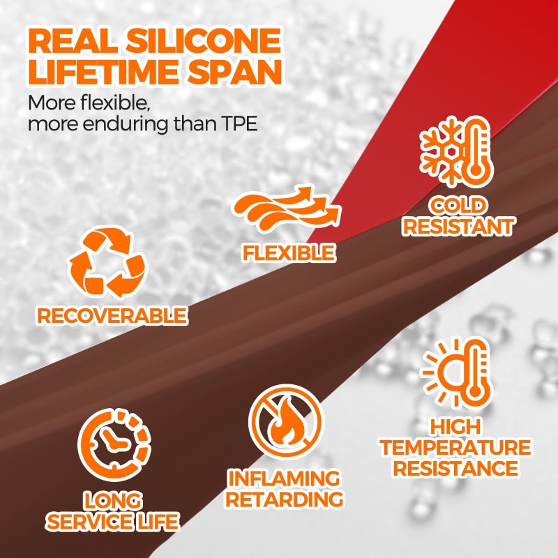 Holikme Door Draft Stopper Under Door Draft Blocker Insulator Doors Sweep Weather Stripping Noise Stopper Strong Adhesive, Brown - Image 3