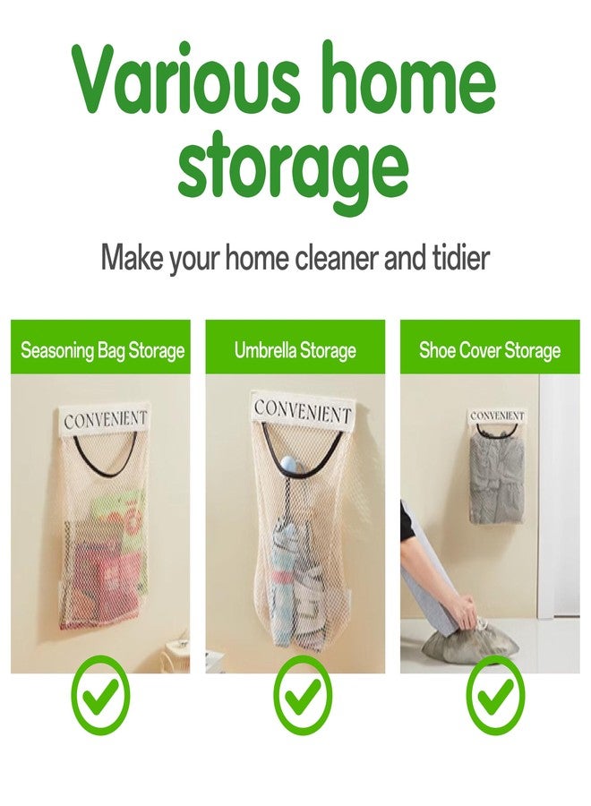 JREEPEE 2Pcs Sticky Wall Mount Trash Bag Holder Dispenser - Under Sink & Cabinet Door Adhesive Organizer for Kitchen, Bathroom, Car, Laundry - Reusable Mesh Storage Bags JREEPEE - Image 5