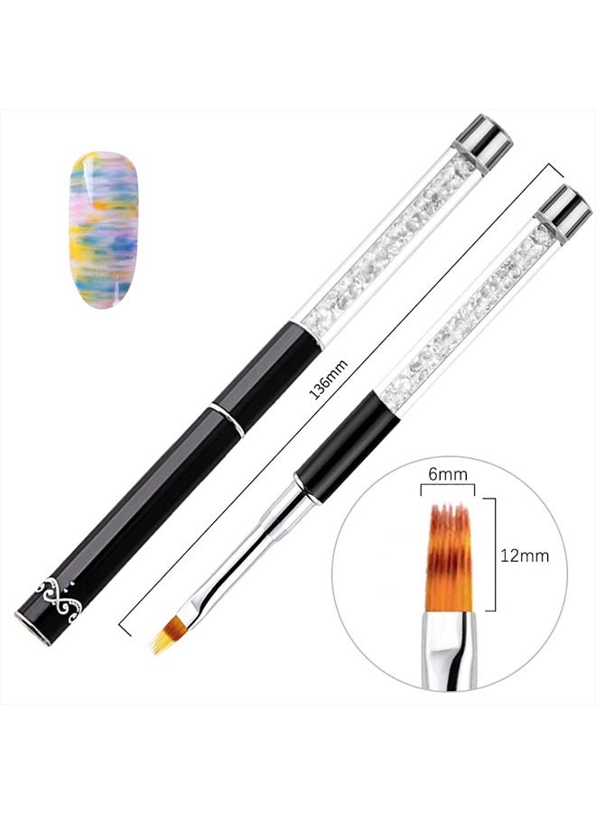 SILPECWEE 3Pcs Acrylic Nail Ombre Brush Set Double-Head Sponge Pen Wooden Nail Gradient Brush With 4Pcs Replaceable Sponge Manicure Tools - Image 4