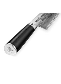 Samura Samura Damascus Chef Knife | 8 Inch Blade | Ergonomic G-10 handle with  Steel Bolster | Damascus Steel Blade | Durable | Better Control | Precision Cutting  - Image 3