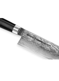 Samura Samura Damascus Chef Knife | 8 Inch Blade | Ergonomic G-10 handle with  Steel Bolster | Damascus Steel Blade | Durable | Better Control | Precision Cutting  - Image 4