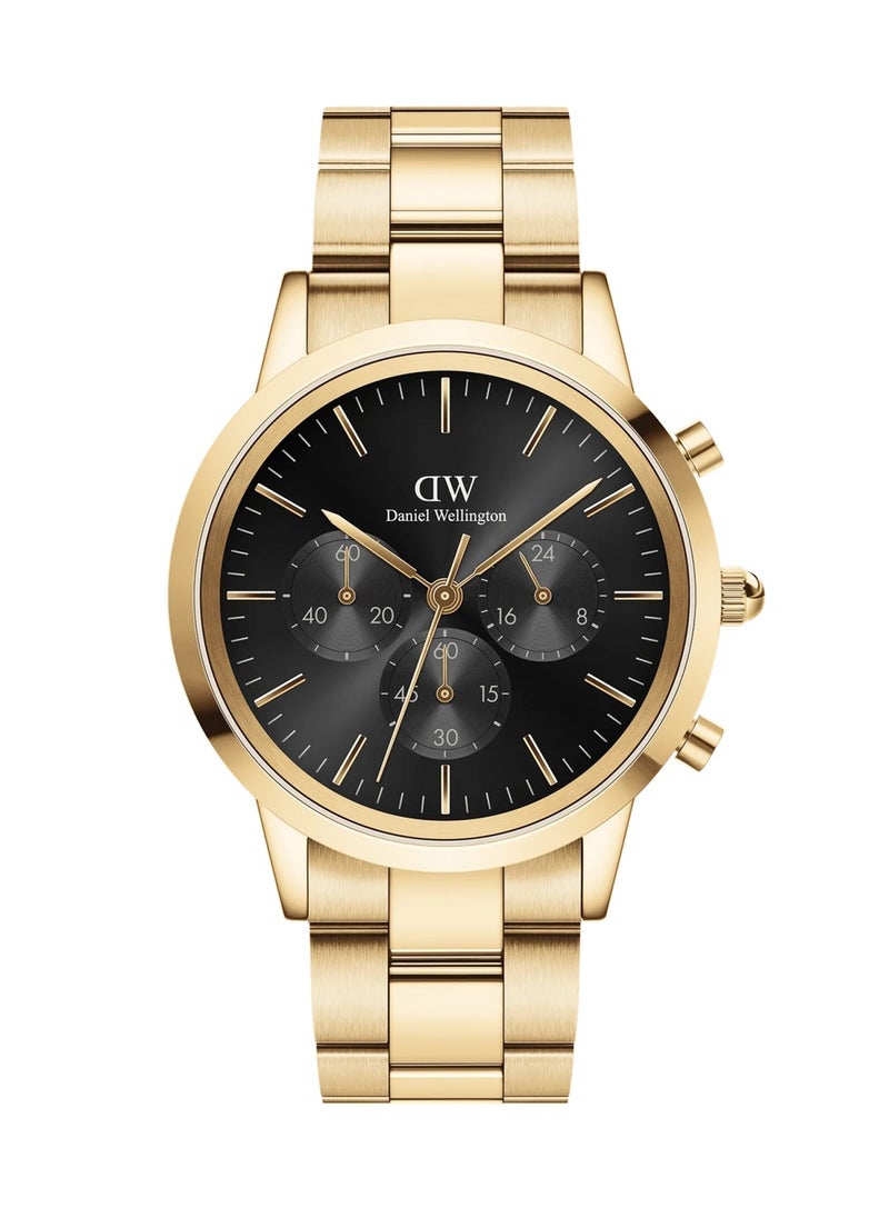 Men Iconic Chronograph Link Onyx Gold Stainless Steel Watch DW00100641 - 42mm - pzsku/Z54888190D3D3A9314A01Z/45/_/1738653403/5e764d3a-67fd-48f6-9fdb-35a1c4b4615d