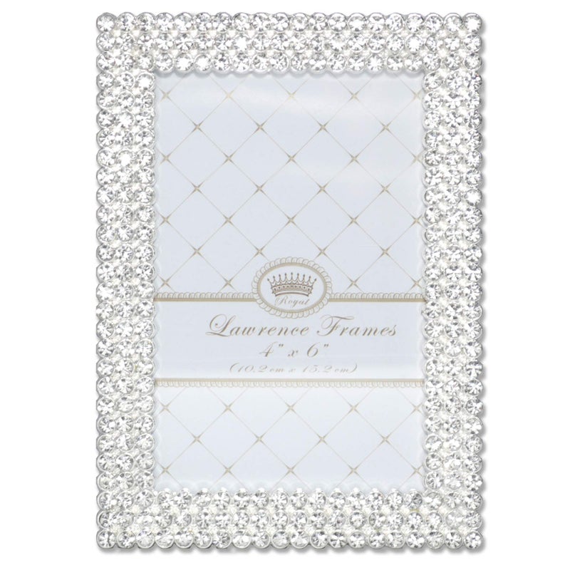 Lawrence Frames 4x6 Juliet Silver Metal Crystals Picture Frame - Image 1