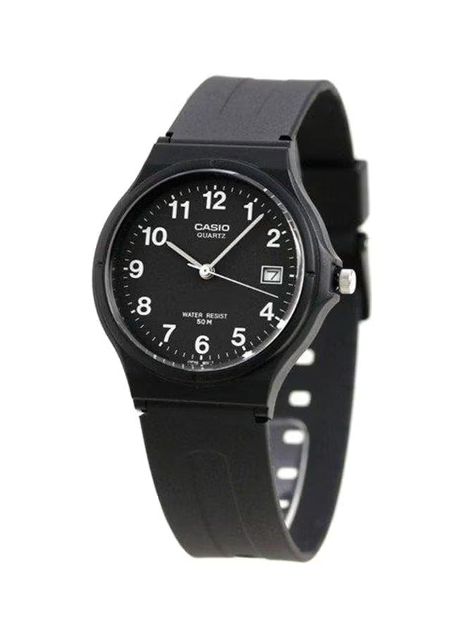 كاسيو ساعة كاسيو للرجال بمينا اسود MQ-24-1B3 - سوار راتنج خفيف الوزن، حركة كوارتز، عرض التاريخ، مقاومة للماء حتى عمق 50 متر، ساعة يد كاجوال يومية للرجال والمراهقين - تصميم كلاسيكي نحيف - Image 5
