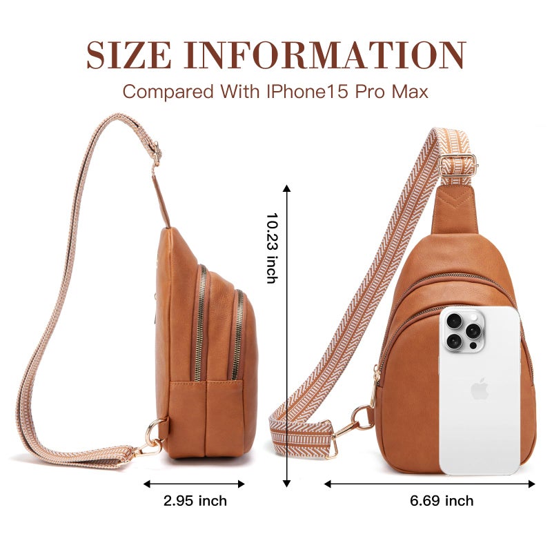 Viverte Personalized Mothers Day Gifts Initial Sling Bag PU Crossbody Bags for Women Mother's Day Birthday Gifts for Women Mom Sister Wife (Brown-M) - Image 4