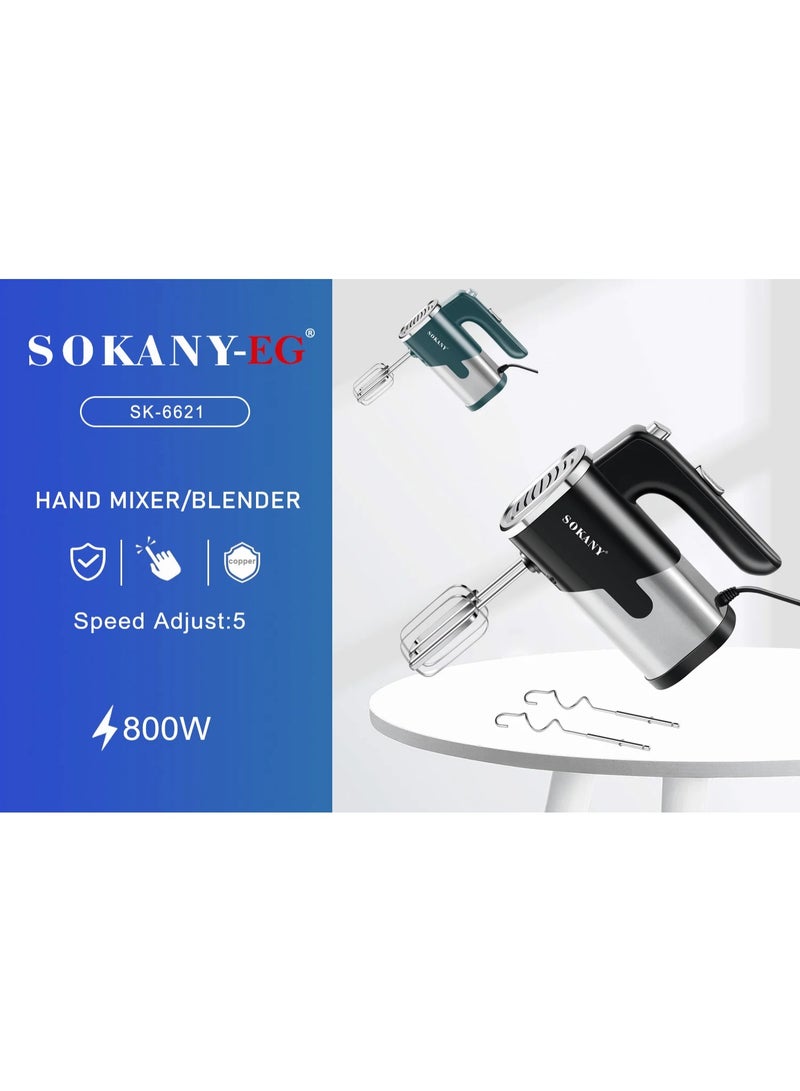 Sokany Sk-6621 Hand Mixer 800W 5 Speed - Image 3