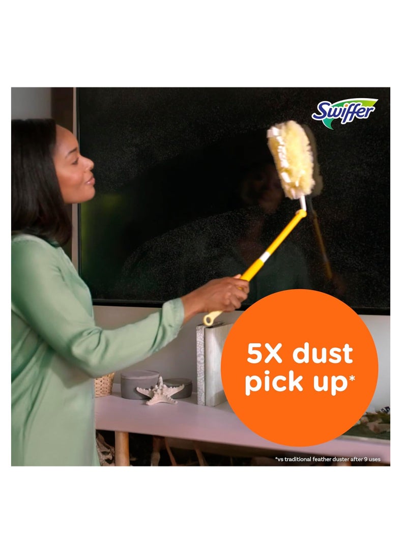 Swiffer مكنسة سويفر 360 درجة مع مقبض قابل للتمديد و5 مكنسة  - Image 3