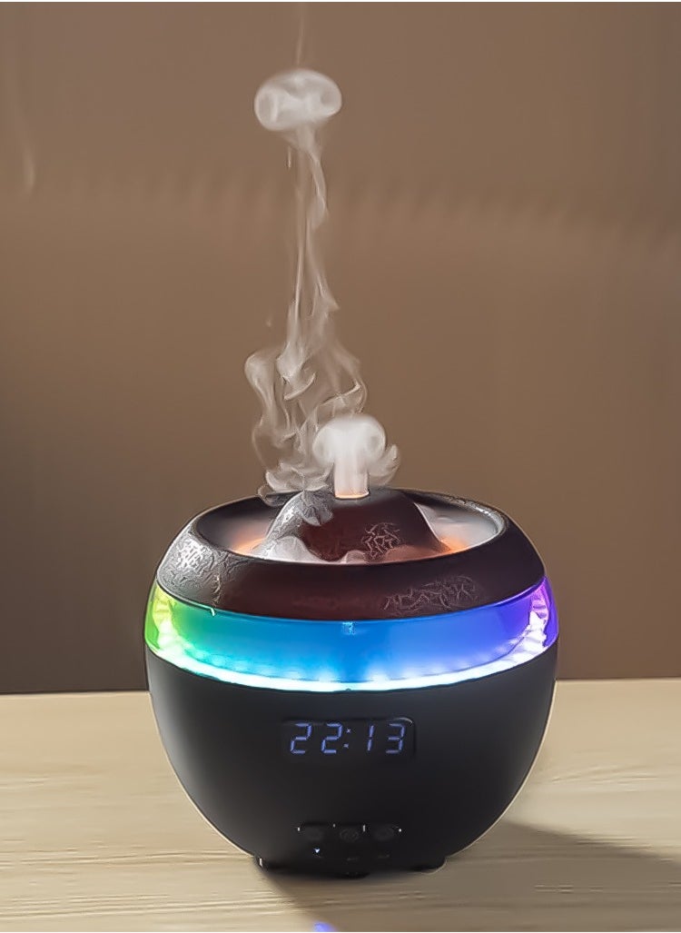 Generic Multifunctional Remote Control Dynamic Volcano Jellyfish Spray Aroma Diffuser with Clock Dynamic Air Humidifier RGB Flame Mood Lamp Essential Oil Diffuser  - Image 3