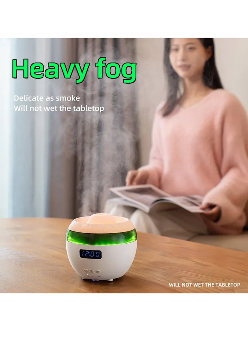 Generic Multifunctional Remote Control Dynamic Volcano Jellyfish Spray Aroma Diffuser with Clock Dynamic Air Humidifier RGB Flame Mood Lamp Essential Oil Diffuser  - Image 2