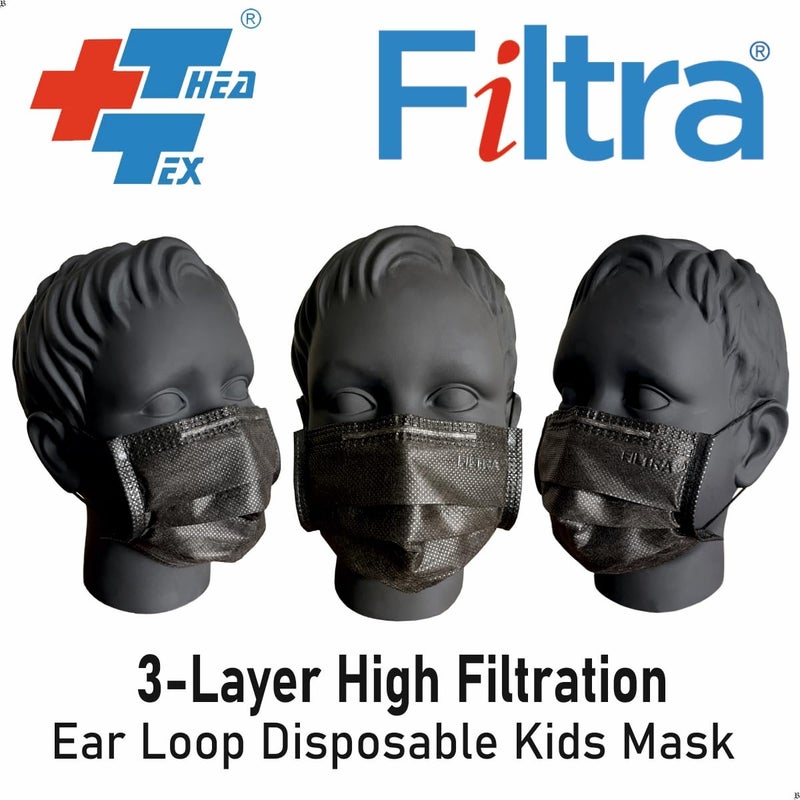 Filtra ® 3-Ply Ear Loop Kids Mask | Ages 3-18 | Kids Mask | Children's Mask | Ladies Mask | High Filtration | New extra tough courier packing | Box of 50 Masks - Image 5