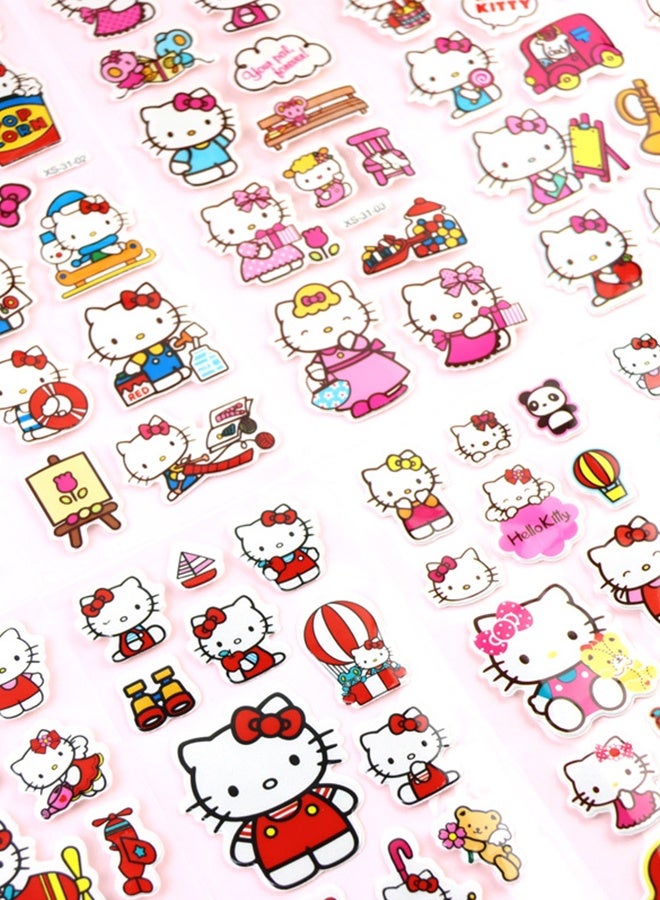 Hello Kitty 12 Sheets Hellokitty Bubble Stickers, Children's Cartoon Kt Cat Three-Dimensional Pvc Stickers - Image 2