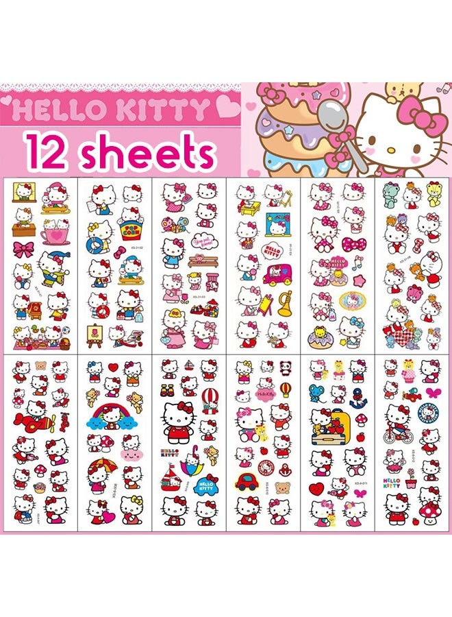 Hello Kitty 12 Sheets Hellokitty Bubble Stickers, Children's Cartoon Kt Cat Three-Dimensional Pvc Stickers - Image 1