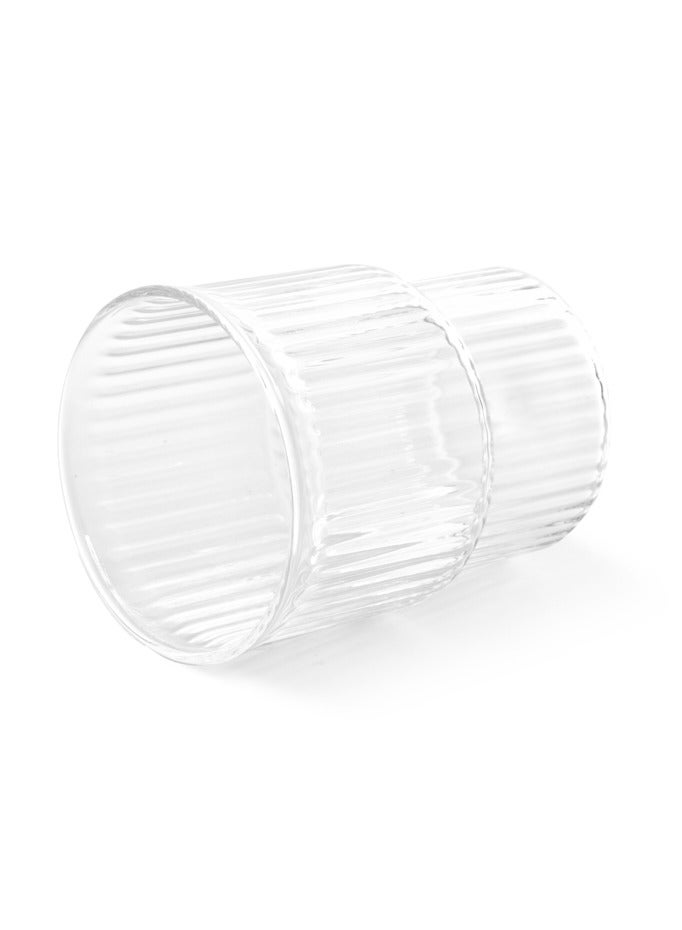 Fissman 2-Piece Tumbler Glass 370mL, Borosilicate Tumbler, Dishwasher and Microwave Safe Drinking Glasses, Vintage Embossed Transparent Tumbler for Juice, Beverages - Image 4