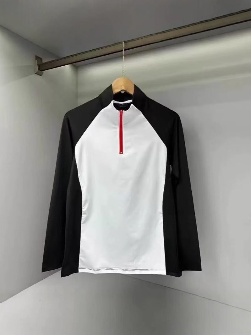 Half-Zipper Training Clothes Men'S And Women'S Long-Sleeved Quick-Drying Clothes T-Shirt Spring Heavy New Teenager Fitness Top Ins - Image 3
