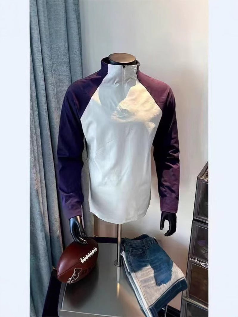 Half-Zipper Training Clothes Men'S And Women'S Long-Sleeved Quick-Drying Clothes T-Shirt Spring Heavy New Teenager Fitness Top Ins - Image 2