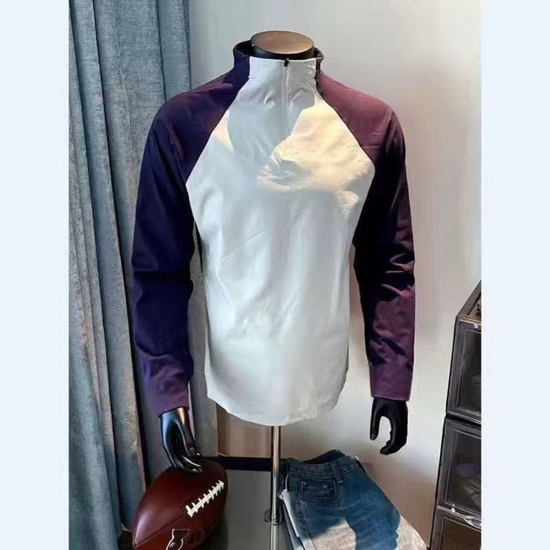Half-Zipper Training Clothes Men'S And Women'S Long-Sleeved Quick-Drying Clothes T-Shirt Spring Heavy New Teenager Fitness Top Ins - Image 1