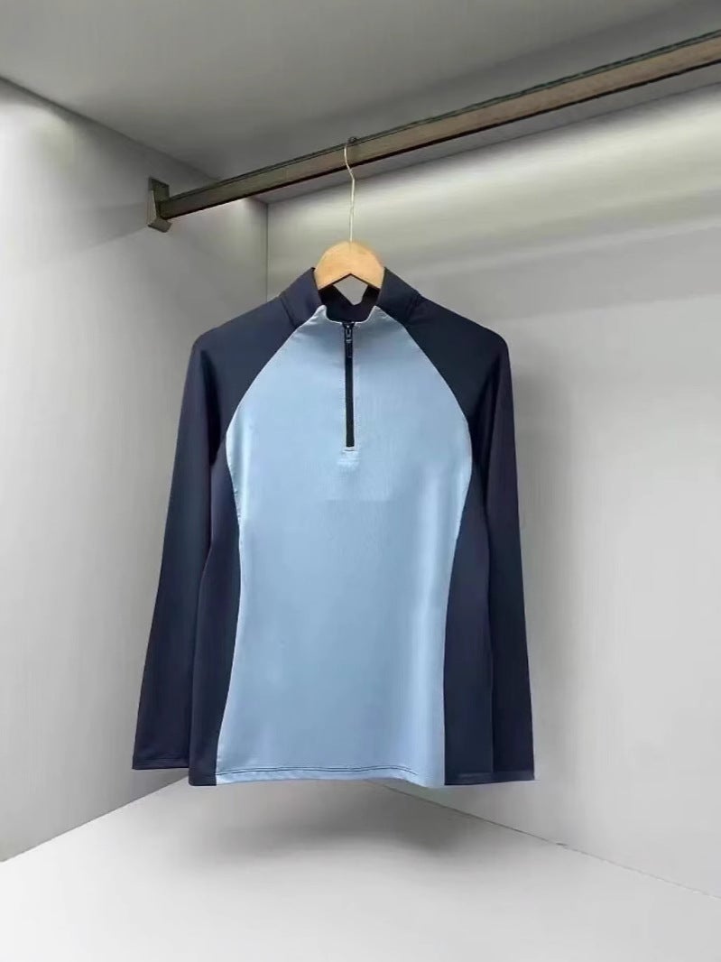 Half-Zipper Training Clothes Men'S And Women'S Long-Sleeved Quick-Drying Clothes T-Shirt Spring Heavy New Teenager Fitness Top Ins - Image 4